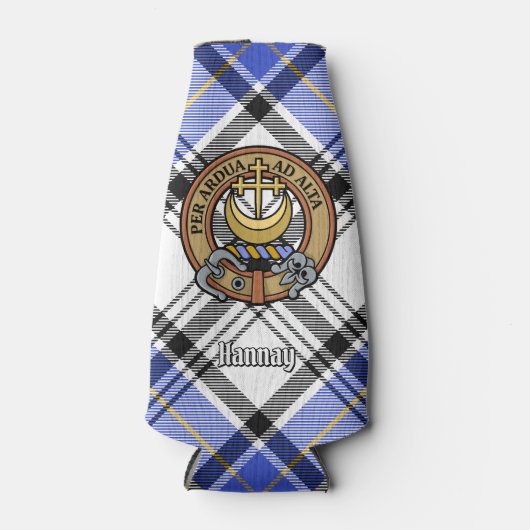Clan Hannay Crest over Tartan Flesjeskoeler (Voorkant)
