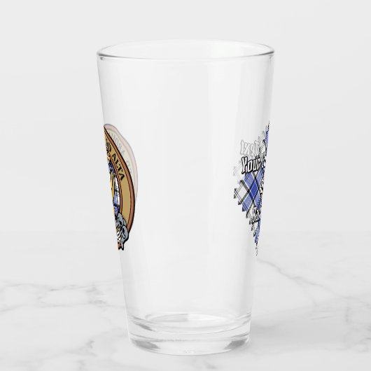 Clan Hannay Crest over Tartan Glas (Links)
