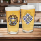 Clan Hannay Crest over Tartan Glas