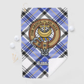 Clan Hannay Crest over Tartan Golfhanddoek (Insitu)