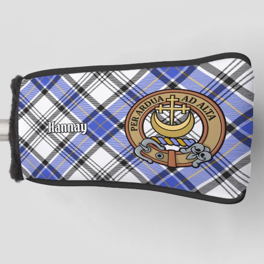 Clan Hannay Crest over Tartan Golfheadcover (Voorkant)