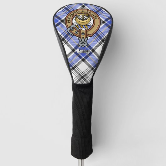 Clan Hannay Crest over Tartan Golfheadcover (Voorkant)