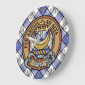 Clan Hannay Crest over Tartan Grote Klok (Hoek)