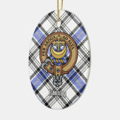 Clan Hannay Crest over Tartan Keramisch Ornament (Links)
