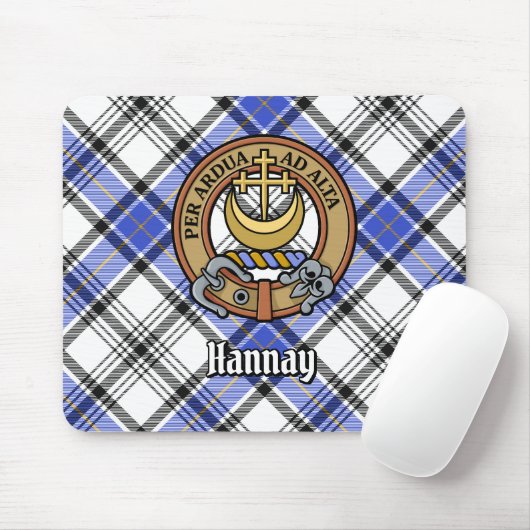 Clan Hannay Crest over Tartan Muismat (Met muis)