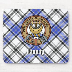 Clan Hannay Crest over Tartan Muismat