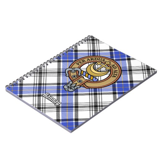 Clan Hannay Crest over Tartan Notitieboek (Linkerzijde)