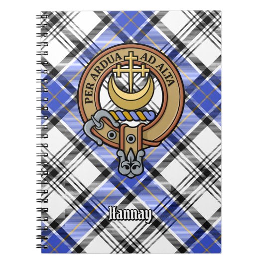 Clan Hannay Crest over Tartan Notitieboek (Voorkant)