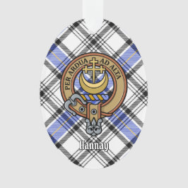 Clan Hannay Crest over Tartan Ornament