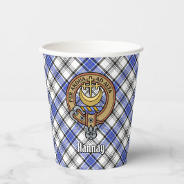 Clan Hannay Crest over Tartan Papieren Bekers