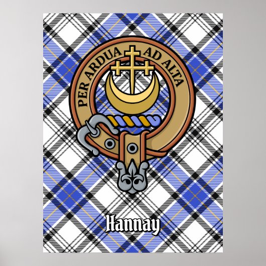 Clan Hannay Crest over Tartan Poster (Voorkant)