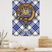Clan Hannay Crest over Tartan Poster (Keuken)