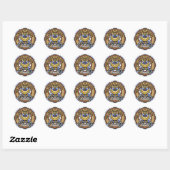 Clan Hannay Crest over Tartan Ronde Sticker (Vel)