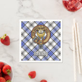 Clan Hannay Crest over Tartan Servet (Insitu)