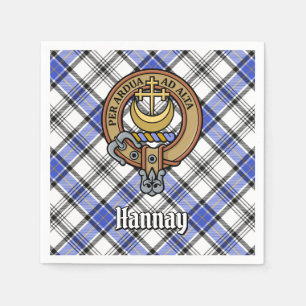 Clan Hannay Crest over Tartan Servet