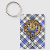 Clan Hannay Crest over Tartan Sleutelhanger (Voorkant)