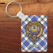 Clan Hannay Crest over Tartan Sleutelhanger (Voorkant)