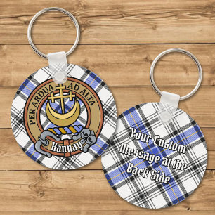 Clan Hannay Crest over Tartan Sleutelhanger