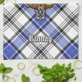 Clan Hannay Crest over Tartan Theedoek (Gevouwen)