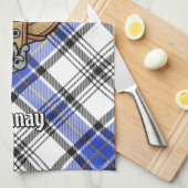 Clan Hannay Crest over Tartan Theedoek (Quarter Fold)