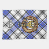 Clan Hannay Crest over Tartan Theedoek (Horizontaal)