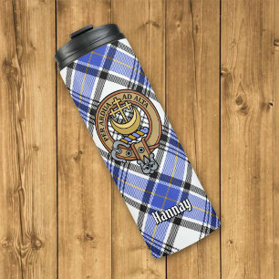Clan Hannay Crest over Tartan Thermosbeker