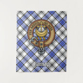 Clan Hannay Crest over Tartan Wandkleed (Voorkant)
