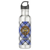 Clan Hannay Crest over Tartan Waterfles (Voorkant)
