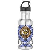 Clan Hannay Crest over Tartan Waterfles (Voorkant)