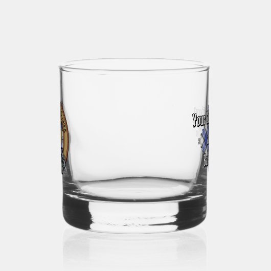 Clan Hannay Crest over Tartan Whisky Glas (Links)