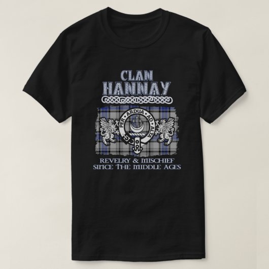 Clan Hannay crest Schotse clans Schotse achternaam T-shirt (Design voorkant)