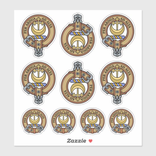 Clan Hannay Crest Sticker Set (Vel)