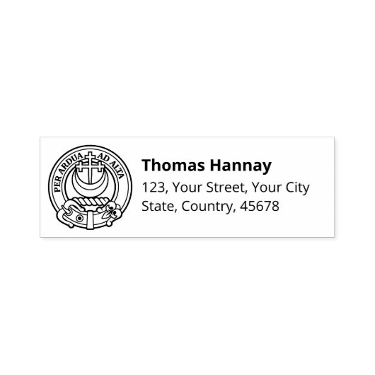 Clan Hannay Crest Zelfinktstempel Zelfinktende Stempel (Design)