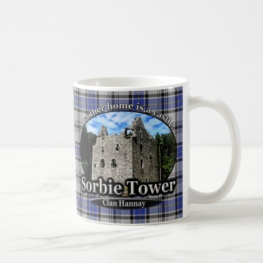 Clan Hannay Sorbie Tower Castle Tartan Koffiemok (Rechts)