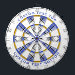 Clan Hannay Tartan Dartbord<br><div class="desc">Clan Hannay traditionele tartan met moderne kleuren. Naadloos patroon. Twee aangepaste tekstgebieden op de buitenste ring.</div>