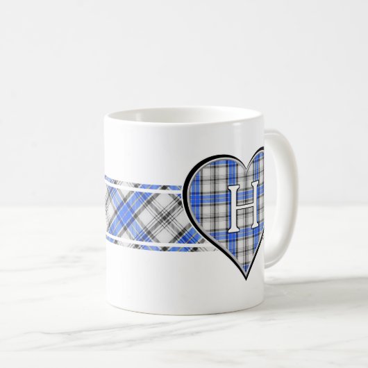 Clan Hannay Tartan Heart Koffiemok (Voorkant rechts)