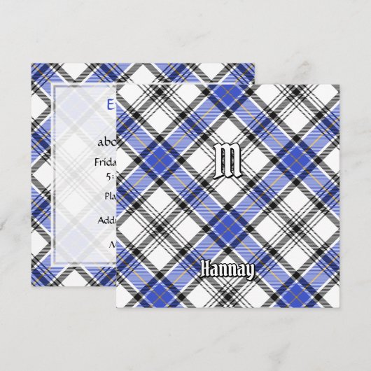 Clan Hannay Tartan Kaart (Voorkant / Achterkant)