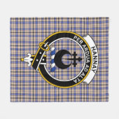 Clan Hannay Tartan Pset Fleece Deken (Voorkant (Horizontaal))