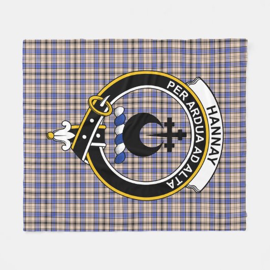 Clan Hannay Tartan Pset Fleece Deken (Voorkant (Horizontaal))
