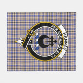 Clan Hannay Tartan Pset Fleece Deken (Voorkant (Horizontaal))
