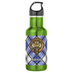 Clan Hannay Wapen over Tartan Waterfles