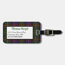 Clan Hargis Tartan Plaid Bagagelabel