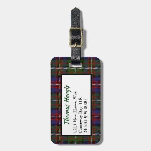 Clan Hargis Tartan Plaid Bagagelabel (Voorkant verticaal)