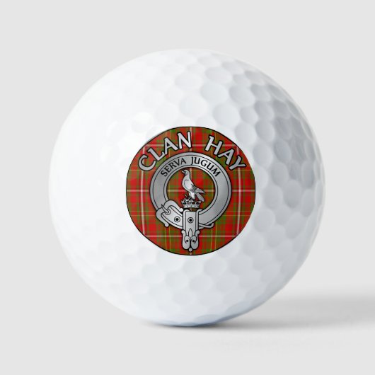 Clan Hay Crest & Tartan Golfballen (Voorkant)
