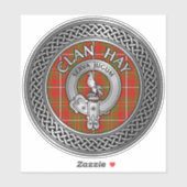 Clan Hay Crest & Tartan Sticker (Vel)