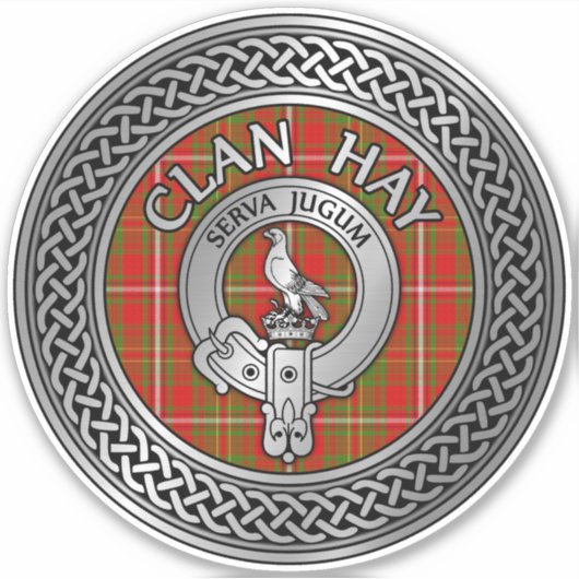 Clan Hay Crest & Tartan Sticker (Voorkant)