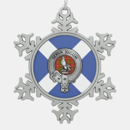 Clan Hay Crest & Tartan Tin Sneeuwvlok Ornament
