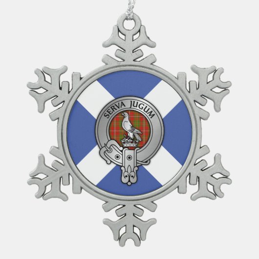 Clan Hay Crest & Tartan Tin Sneeuwvlok Ornament (Voorkant)