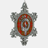 Clan Hay Crest & Tartan Tin Sneeuwvlok Ornament (Links)