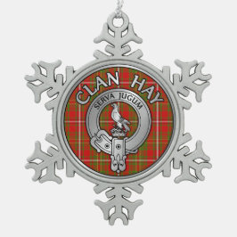 Clan Hay Crest & Tartan Tin Sneeuwvlok Ornament
